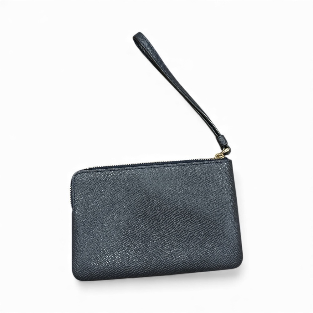 Coach Ebony black/blue Leather Wristlet - Picture 2 of 4